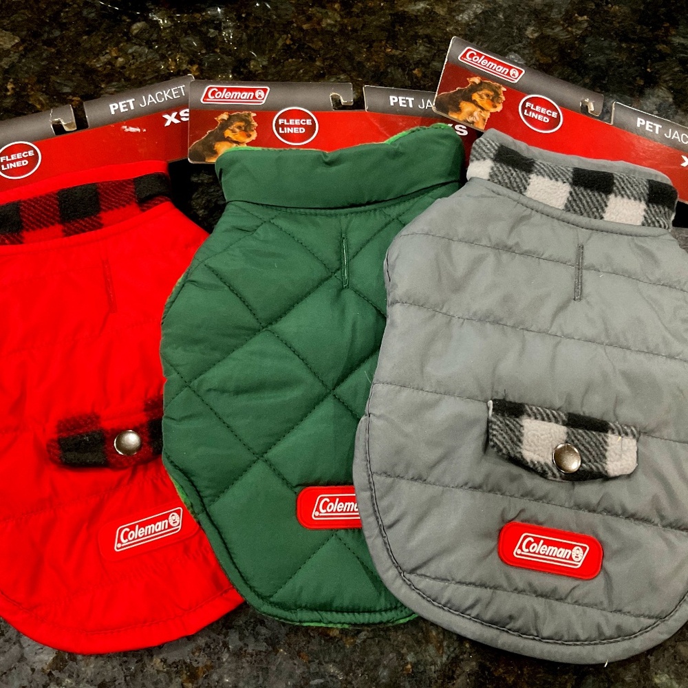 Coleman Fleece Lined Reversible Puffer Pet Jacket - XS - New
